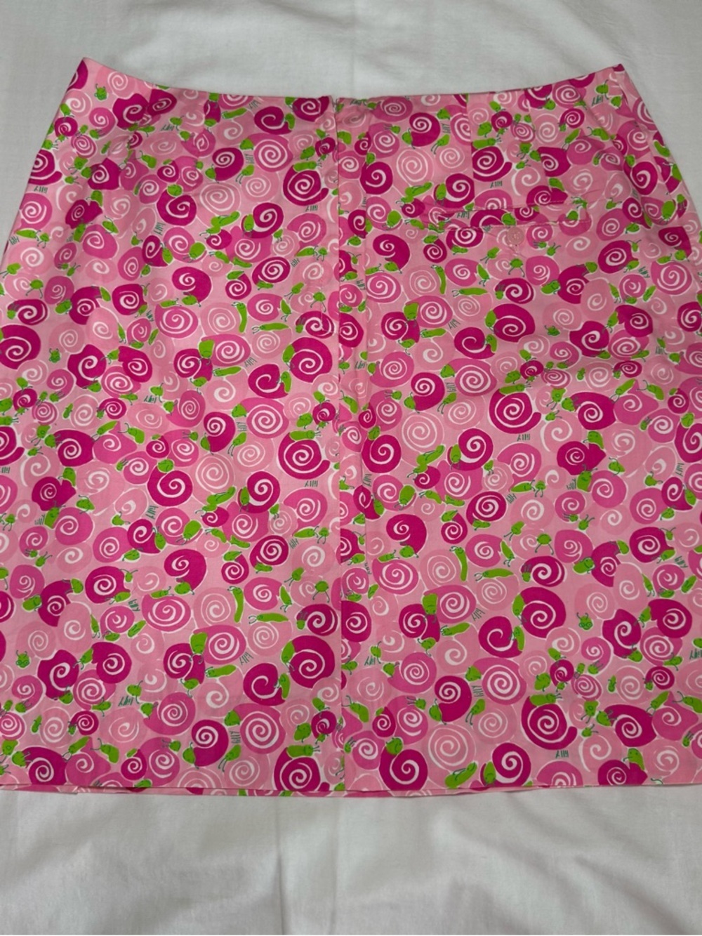 Vintage Lilly Pulitzer Skirt 12 Pink “Happy Snails” Cotton Resort Preppy Classic - Picture 10 of 10